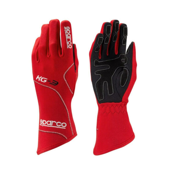 Guanti go-kart rosso tessuto tg. 12