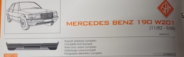 PARAURTI ANTERIORE Completo MERCEDES 190 W201 dal 1982 al 1988 - immagine 3